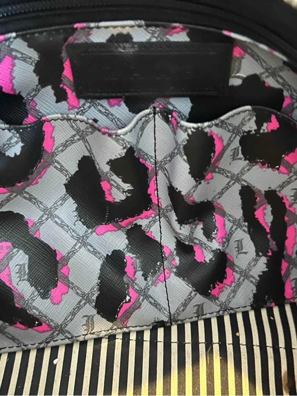 L.A.M.B. Black & Pink Leopard Print Satchel - Picture 6 of 6